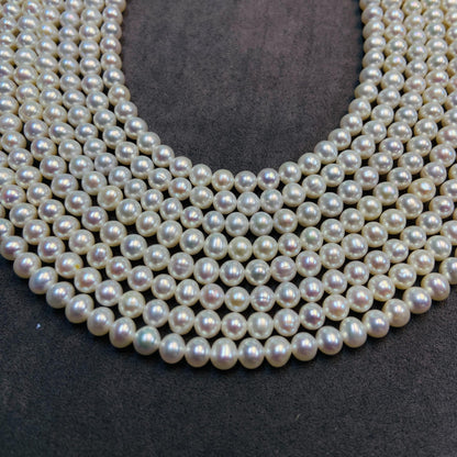 Natural Small Round Freshwater Loose Pearls｜4.5 mm · 40 cm · 11 g｜Smooth & Classic DIY Bracelet & Necklace Beading Material｜Simple & Elegant