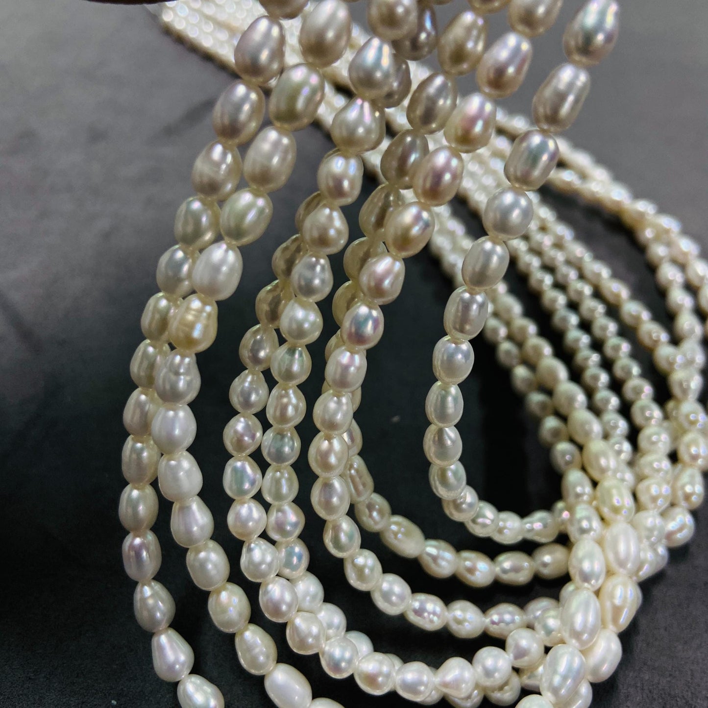 Natural Oval Freshwater Loose Pearls｜4×7 mm · 40 cm · 12.5 g｜Smooth & Organic DIY Bracelet & Necklace Beading Material｜Pure Natural Gem