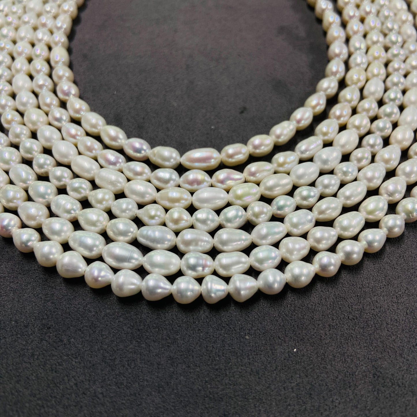 Natural Oval Freshwater Loose Pearls｜4×7 mm · 40 cm · 12.5 g｜Smooth & Organic DIY Bracelet & Necklace Beading Material｜Pure Natural Gem