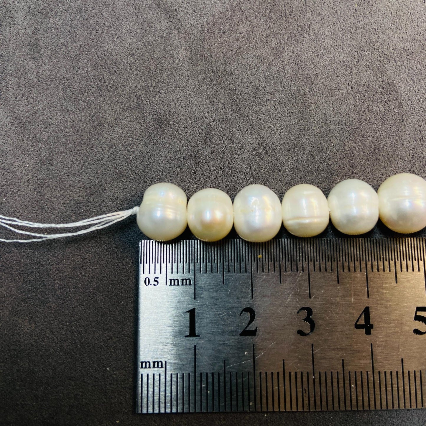 Natürliche große ovale Süßwasserperlen | 10×7 mm · 40 cm · 52 g | Volles und glattes DIY-Armband-Halskettenzubehör | Luxusperle