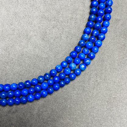 Natural Deep Blue Round Beads Loose | 4×4 mm · 40 cm · 10 g | DIY Bracelet & Necklace Supplies | Elegant Ocean Blue
