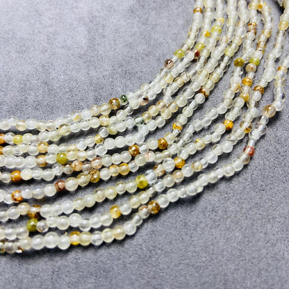 Natural Inclusion Quartz Loose Beads · 10 Strands 50 cm (3 mm, 6 g) · Unique Mineral Inclusions · DIY Bracelet & Necklace Making Supplies