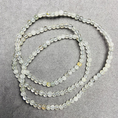 Natural Inclusion Quartz Loose Beads｜3.5 mm · 54 cm · 9 g｜DIY Bracelet & Necklace Beading Material｜Unique Mineral Color Inclusions