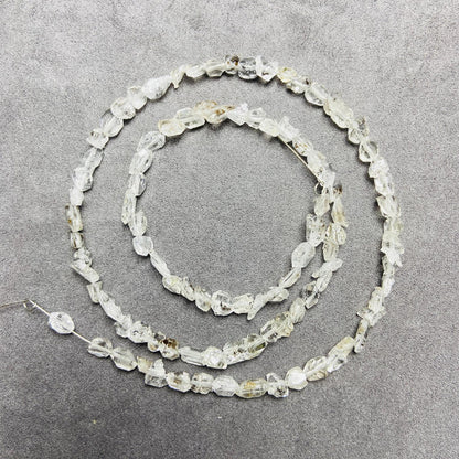 Rohquarz-Minensplitter, große, ungeschliffene Perlen | 40 cm Strang · 13 g · ~9 × 5,5 × 4 mm | Raue Kristallstruktur für selbstgemachte Armbänder und Halsketten