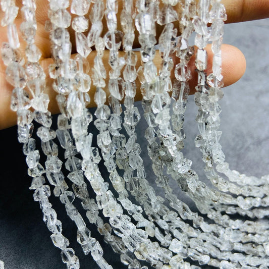 Raw Quartz Mine Chips Large Unpolished Beads | 40cm Strand · 13g · ~9×5.5×4mm | Rough Crystal Texture for DIY Bracelets & Necklaces