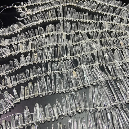 Natural Clear Quartz Chip Beads | 38 cm Strand Pre-Drilled | Raw Crystal Fragments 10–25 mm | DIY Jewelry, Energy Healing & Home Décor Supplies