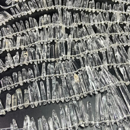 Natural Clear Quartz Chip Beads | 38 cm Strand Pre-Drilled | Raw Crystal Fragments 10–25 mm | DIY Jewelry, Energy Healing & Home Décor Supplies