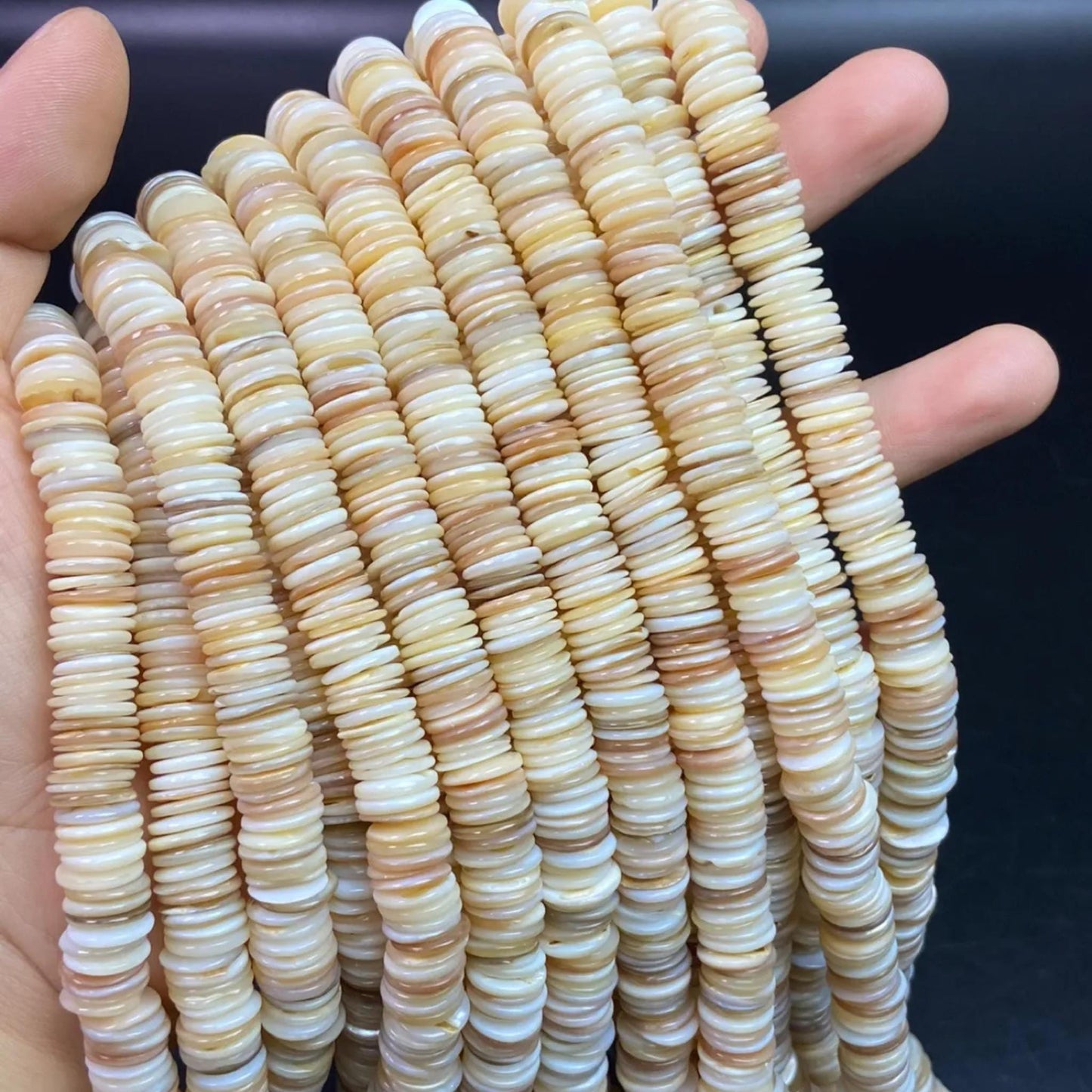 Natural Ultra-Thin Shell Spacer Beads 10×1 mm · 38 cm Strand Pre-Drilled | DIY Jewelry Making, Minimalist Home Décor, Energy Healing & Gift Idea
