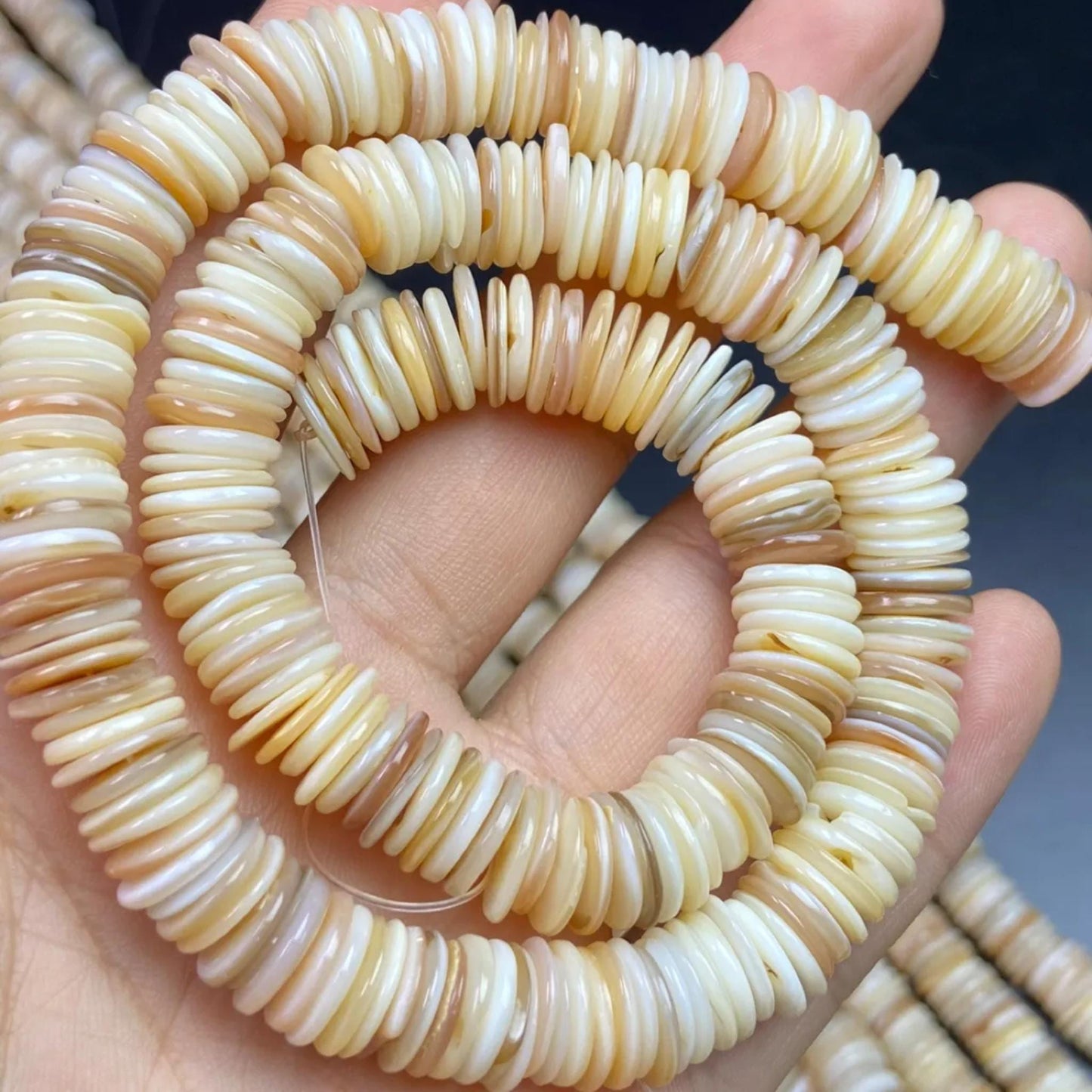 Natural Ultra-Thin Shell Spacer Beads 10×1 mm · 38 cm Strand Pre-Drilled | DIY Jewelry Making, Minimalist Home Décor, Energy Healing & Gift Idea