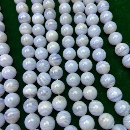 Natural Blue Lace Agate Beads · 6mm Round · 39cm Strand Pre-Drilled | Old Mine Gemstone for DIY Jewelry, Energy Healing & Home Décor