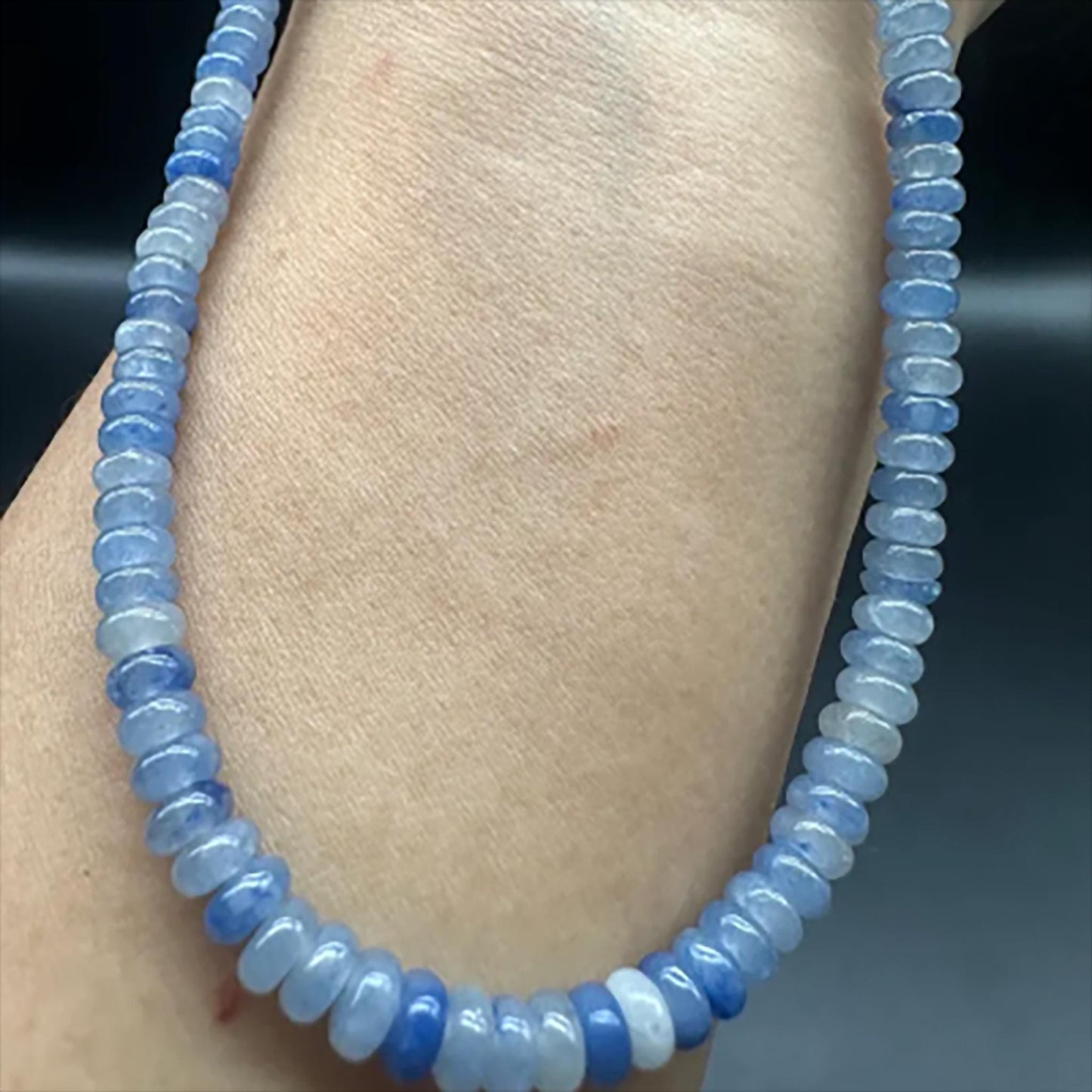 Transparente blau gebänderte Achat-Abstandshalterperlen 4×2mm | 38cm Strang vorgebohrt | DIY-Schmuckherstellung, Meditation &amp; Wohndekor