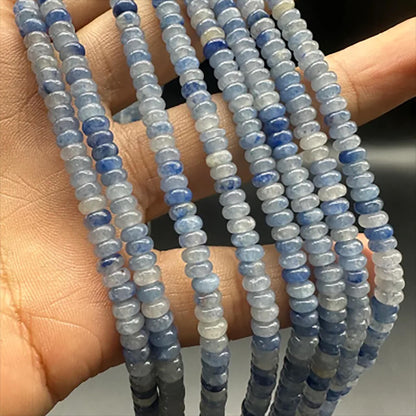 Transparente blau gebänderte Achat-Abstandshalterperlen 4×2mm | 38cm Strang vorgebohrt | DIY-Schmuckherstellung, Meditation &amp; Wohndekor