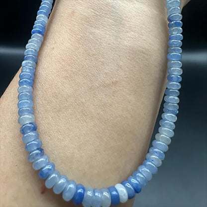 Transparente blau gebänderte Achat-Abstandshalterperlen 4×2mm | 38cm Strang vorgebohrt | DIY-Schmuckherstellung, Meditation &amp; Wohndekor