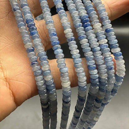 Transparente blau gebänderte Achat-Abstandshalterperlen 4×2mm | 38cm Strang vorgebohrt | DIY-Schmuckherstellung, Meditation &amp; Wohndekor