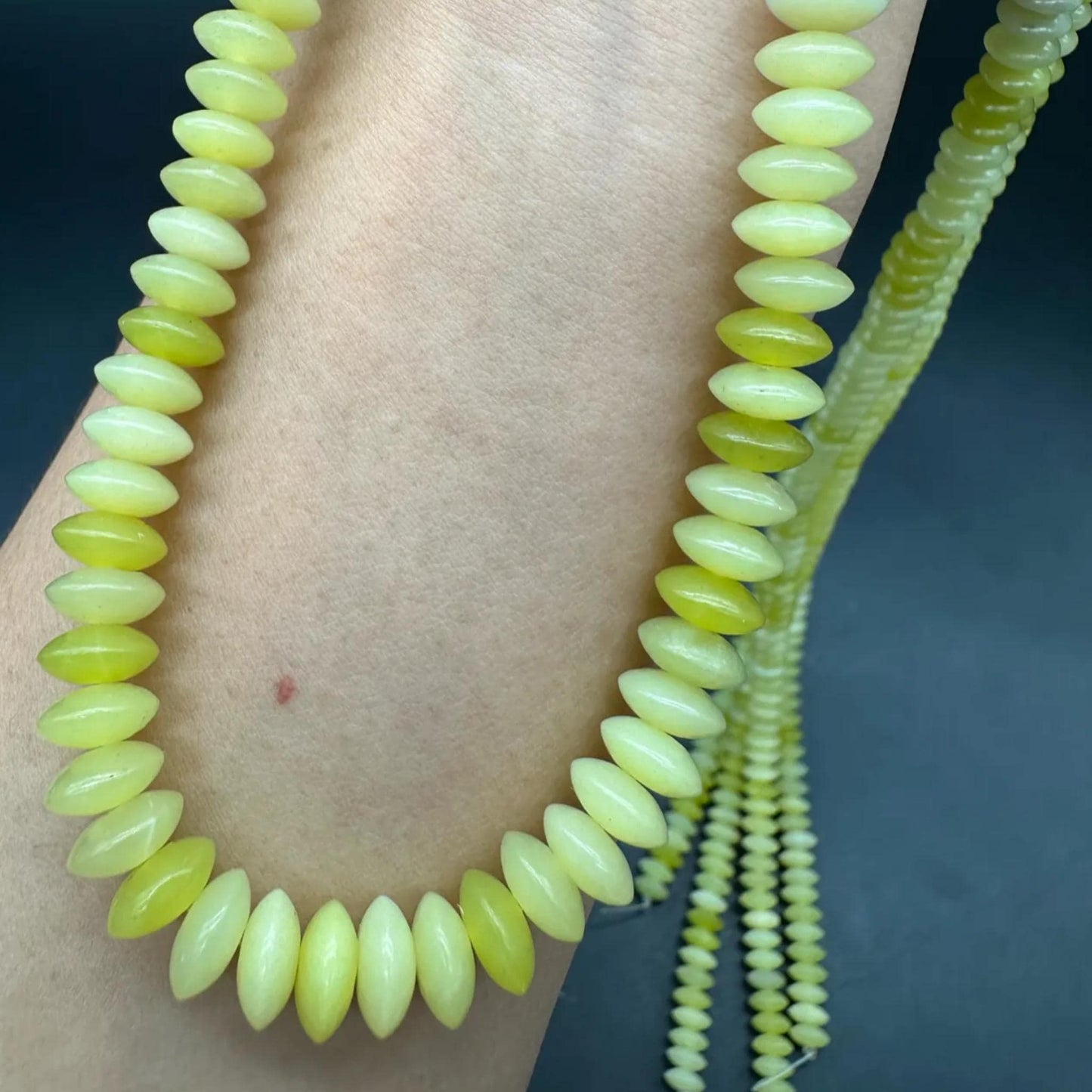 Natural Lemon Jade Disc Beads 8.5×3.9mm · 38cm Strand Pre-Drilled | Citrine-Yellow Glow for DIY Jewelry, Energy Boost & Home Décor