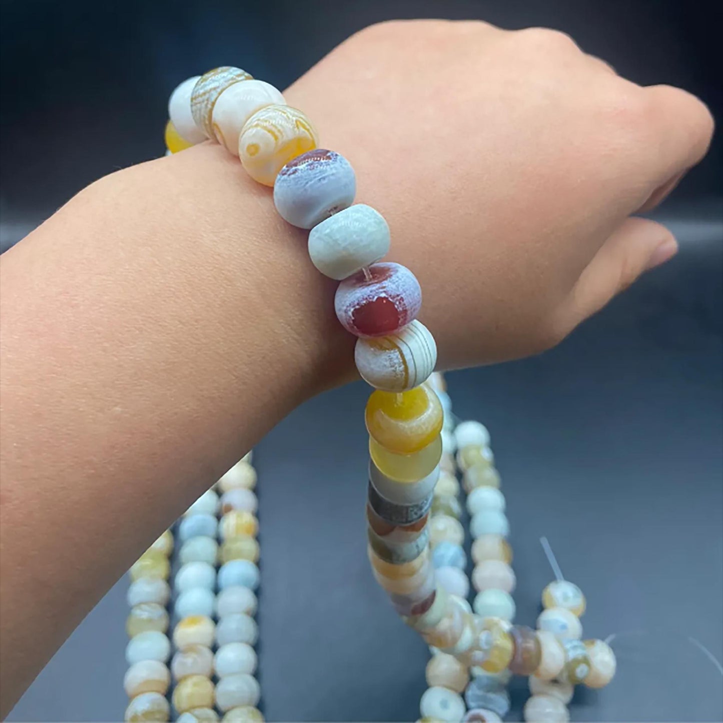 Natural White Agate Pumpkin Beads 14×10mm | Matte Gemstone Beads Strand 38cm | DIY Jewelry Making Necklace Bracelet Supplies