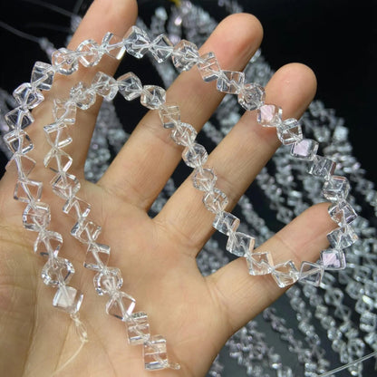 Natural Brazilian White Quartz Cube Beads · 6mm Diagonal Drilled | DIY Bracelet & Necklace Supplies | Boho Chakra Jewelry Making | Mindfulness Energy Crystal