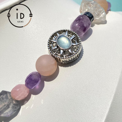 Unregelmäßige bunte große Perlen | Natürliche Energie Amethyst Halskette | Handgefertigter Kristallschmuck | Geschenk für besondere Anlässe
