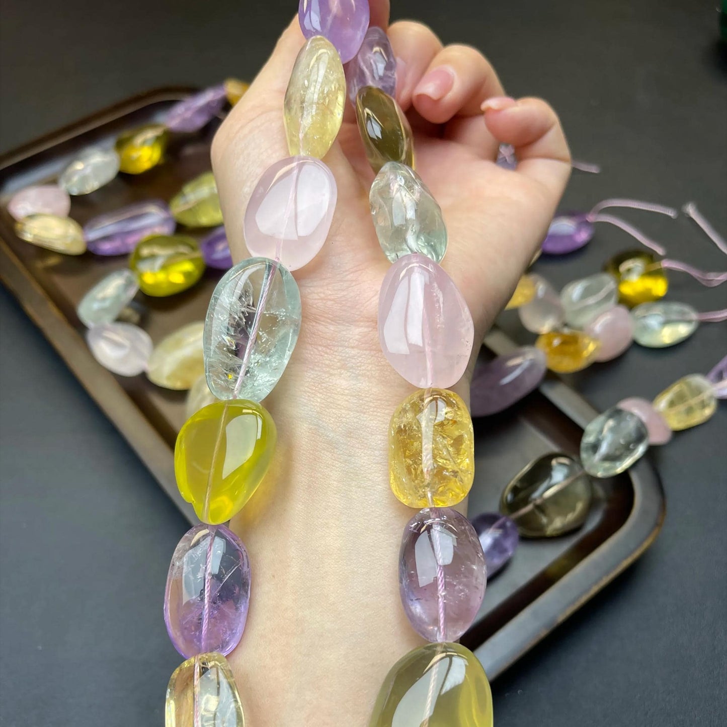 Colorful Natural Multi-Crystal Nugget Beads 15–25 mm · Raw Gemstone Chips · High Transparency · DIY Bracelets, Necklaces & Earrings