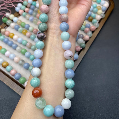 Vintage Pastell Multi-Edelstein 12mm Runde Perlen · 38cm Strang | Handpolierte Natursteine ​​für DIY Armbänder, Halsketten &amp; Ohrringe