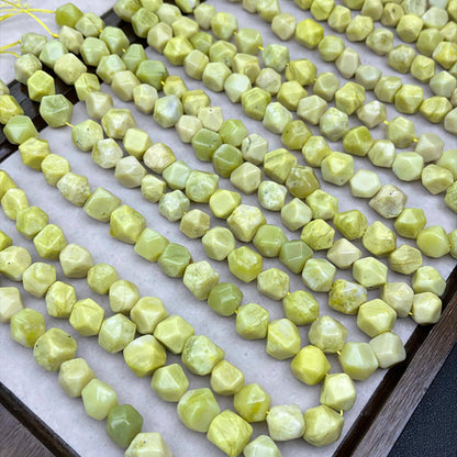 Fresh Lemon Jade Octagon Faceted Beads 10mm · Hand-Polished High Transparency | Natural Yellow Gemstone Strand for DIY Bracelets, Necklaces & Earrings