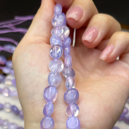 Natürliche Violette Quarz‑Nugget‑Perlen 8 mm | Romantische Nebelviolette Chips, Halbtransparente Handpolitur für DIY Armbänder, Halsketten