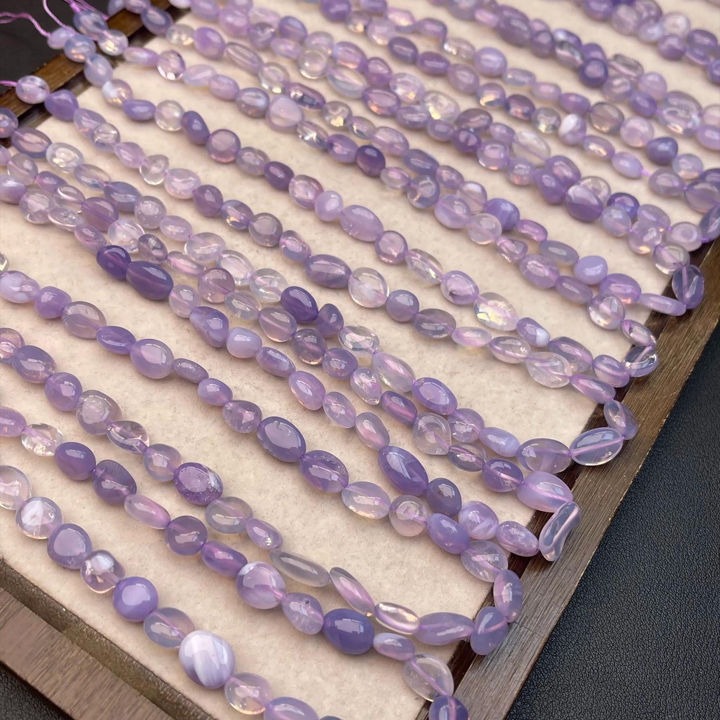 Natürliche Violette Quarz‑Nugget‑Perlen 8 mm | Romantische Nebelviolette Chips, Halbtransparente Handpolitur für DIY Armbänder, Halsketten