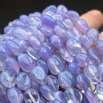 Natürliche Violette Quarz‑Nugget‑Perlen 8 mm | Romantische Nebelviolette Chips, Halbtransparente Handpolitur für DIY Armbänder, Halsketten