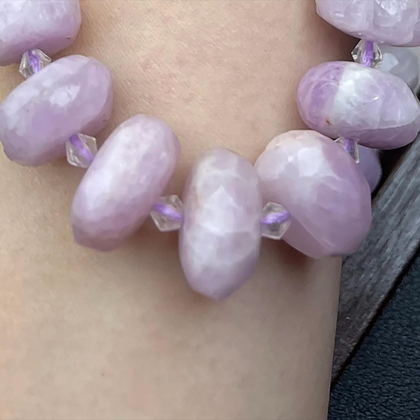 Old Mine Kunzite Chips 15×8mm | Faceted Abacus Cut · Semi-Transparent Pink Violet Beads · DIY Jewelry Making for Bracelets & Necklaces