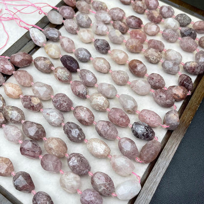 Old Mine Strawberry Quartz Nugget Chips 15mm | Semi-Translucent Pink · Faceted Raw Quartz Beads · DIY Bracelets, Necklaces & Earrings