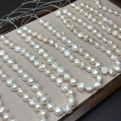 Natural Freshwater Baroque Button Pearls 13 mm · 30 pcs Strand · Medium Hole · High Luster · DIY Bracelet, Necklace & Earring Supplies