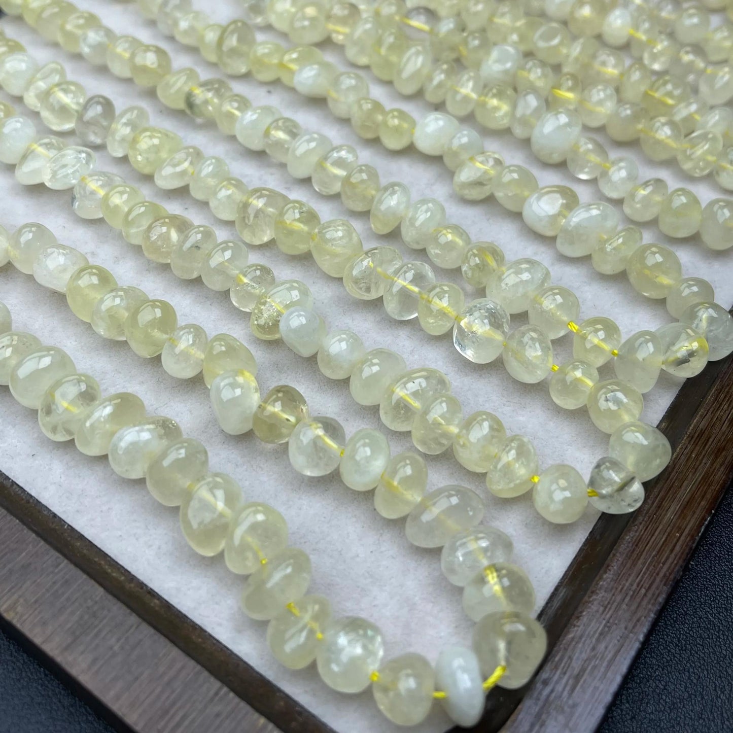 Natural Lemon Quartz Knobby Chip Beads · 38cm Strand · Medium Hole · Fresh Yellow Glow · DIY Jewelry Making Supplies
