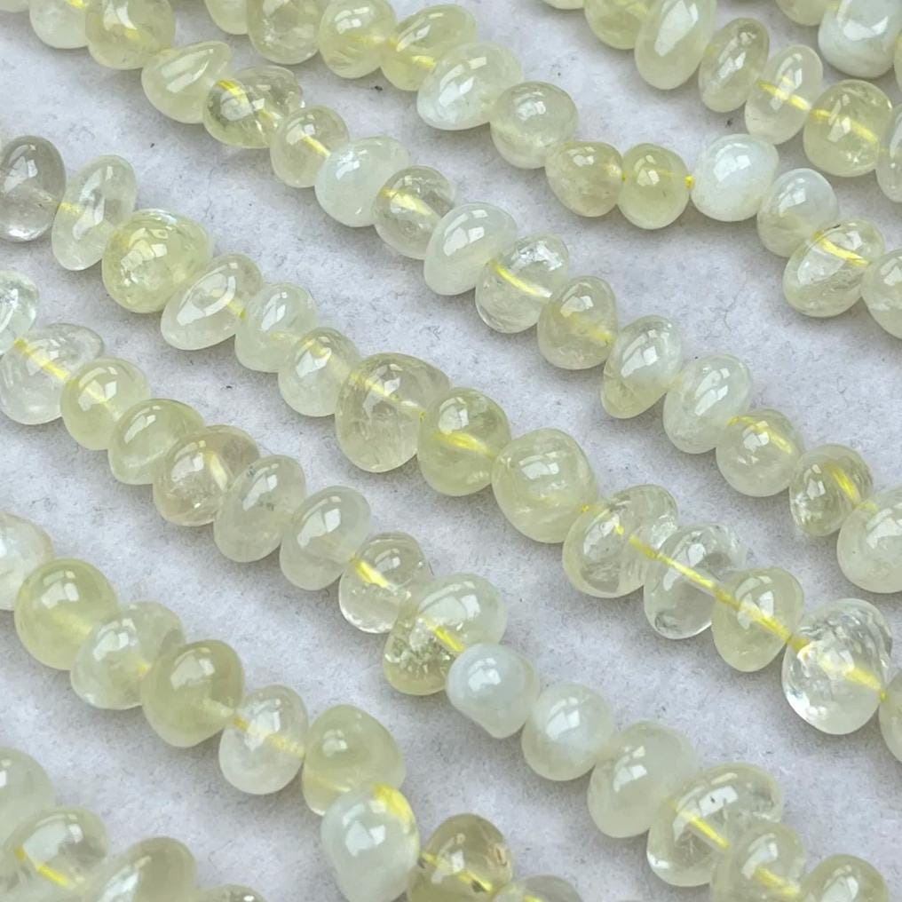 Natural Lemon Quartz Knobby Chip Beads · 38cm Strand · Medium Hole · Fresh Yellow Glow · DIY Jewelry Making Supplies