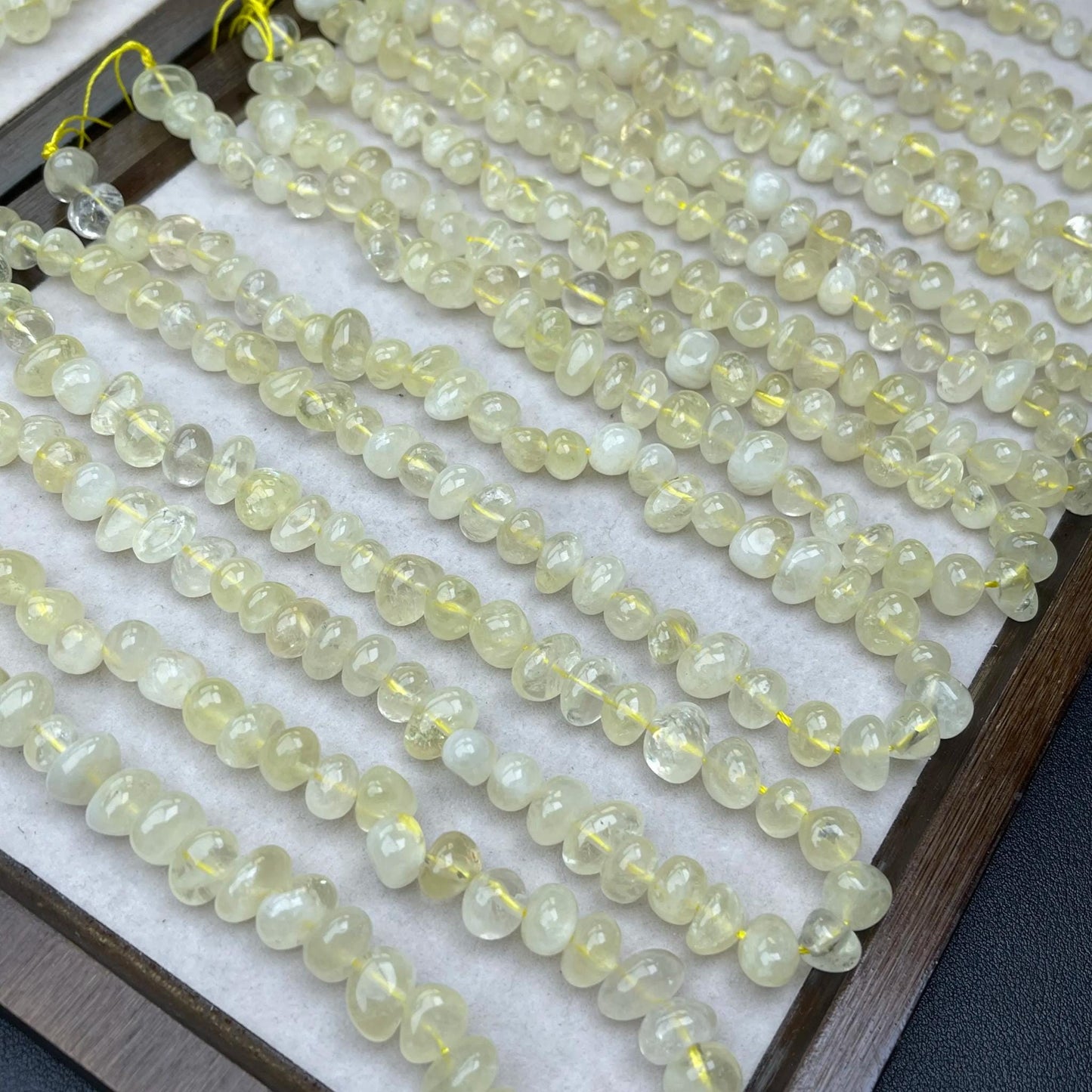 Natural Lemon Quartz Knobby Chip Beads · 38cm Strand · Medium Hole · Fresh Yellow Glow · DIY Jewelry Making Supplies