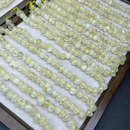 Natural Lemon Quartz Knobby Chip Beads · 38cm Strand · Medium Hole · Fresh Yellow Glow · DIY Jewelry Making Supplies