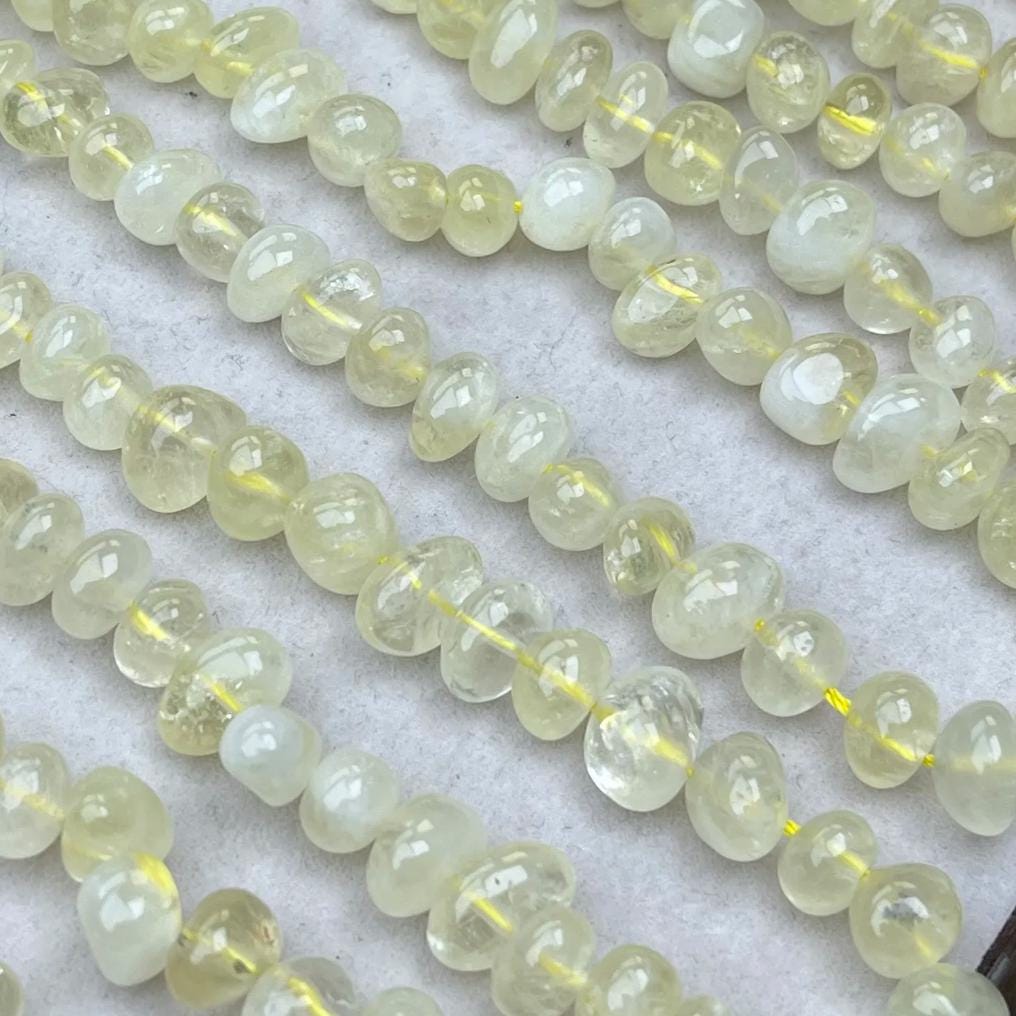 Natural Lemon Quartz Knobby Chip Beads · 38cm Strand · Medium Hole · Fresh Yellow Glow · DIY Jewelry Making Supplies