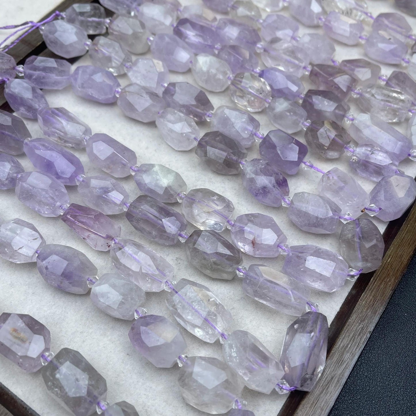 Natural Lavender Amethyst Irregular Faceted Chip Beads 12–16mm · 38cm Strand · Medium Hole · Sparkling Faceted Shine · DIY Bracelet Necklace Earring Jewelry