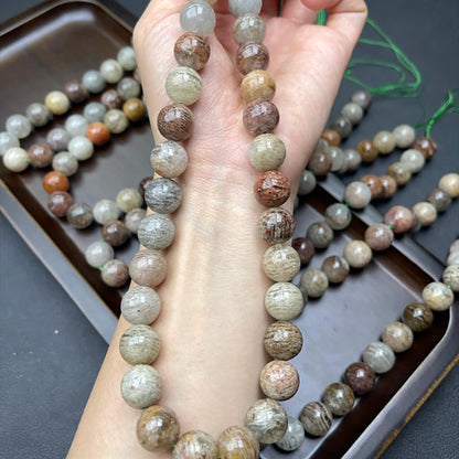 Natural Phantom Quartz (Garden Quartz) Round Beads 12mm | Layered Inclusions · Semi-Translucent · DIY Jewelry Making for Bracelets, Necklaces & Earrings