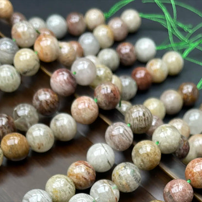 Natural Phantom Quartz (Garden Quartz) Round Beads 12mm | Layered Inclusions · Semi-Translucent · DIY Jewelry Making for Bracelets, Necklaces & Earrings