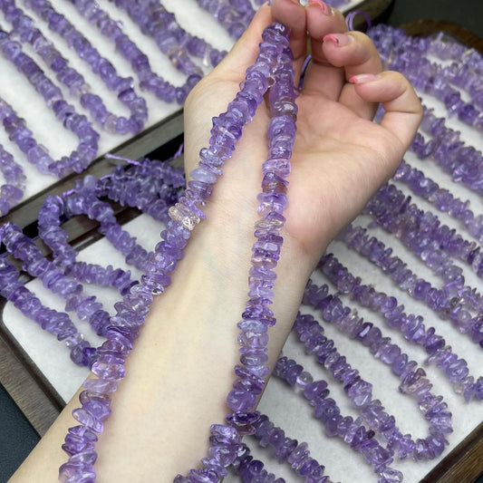 Natürliche Ametrin-Splitterperlen 10 mm | Mittlerer Bohrstrang 38 cm | Zweifarbiger Amethyst-Citrin-Glanz | DIY-Armbänder, Halsketten und Ohrringe