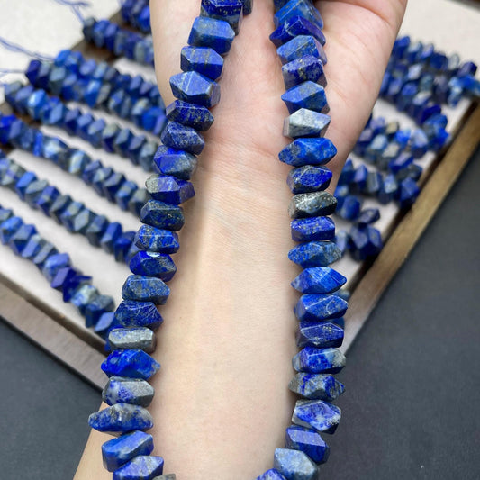 Natural Lapis Lazuli Irregular Faceted Chip Beads 11 mm | Medium Hole · Deep Blue with Golden Flecks · DIY Bracelets, Necklaces & Earrings