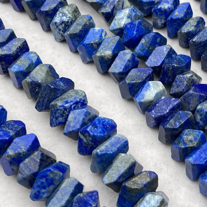 Natural Lapis Lazuli Irregular Faceted Chip Beads 11 mm | Medium Hole · Deep Blue with Golden Flecks · DIY Bracelets, Necklaces & Earrings