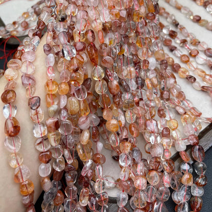 Natural Quartz Irregular Chip Beads 8–9mm · Medium Hole · Multicolor Inclusions | DIY Bracelets, Necklaces & Earrings