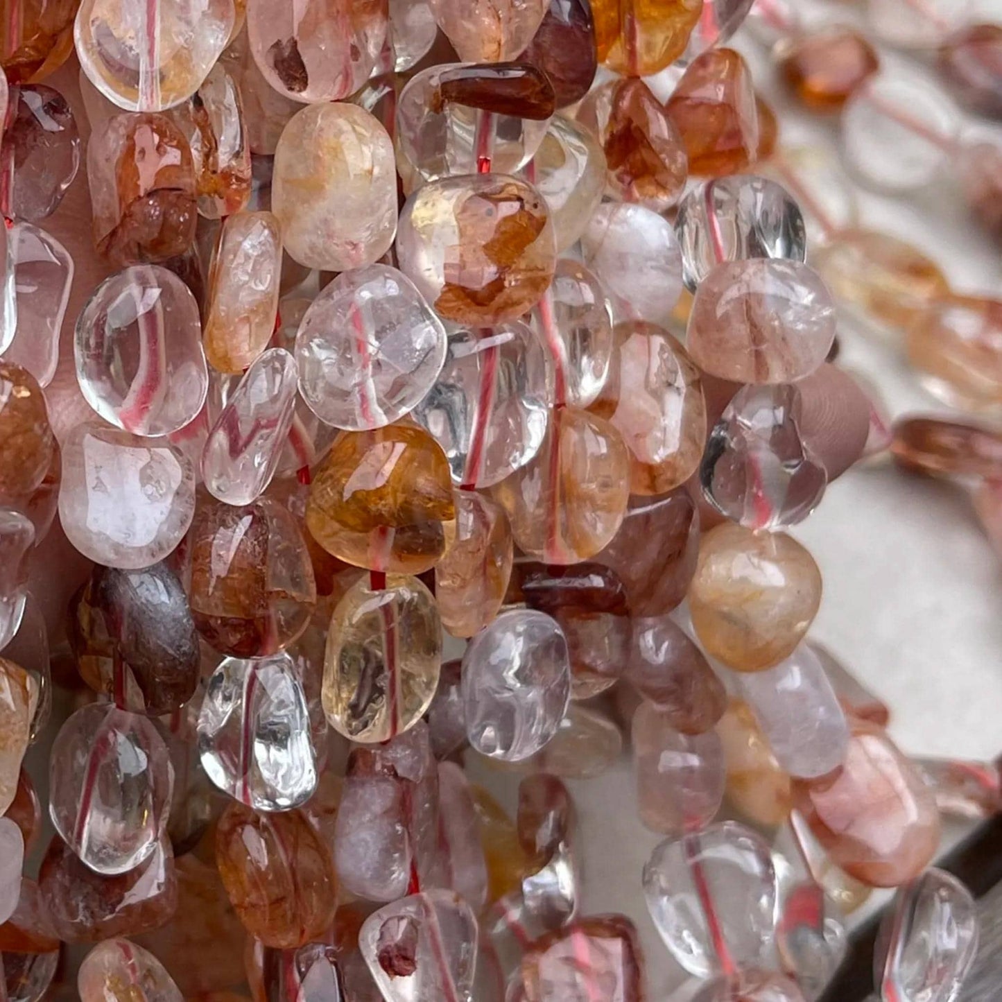 Natural Quartz Irregular Chip Beads 8–9mm · Medium Hole · Multicolor Inclusions | DIY Bracelets, Necklaces & Earrings