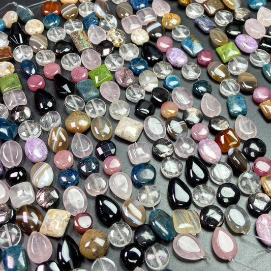 Mixed Agate Nugget Chips 12 mm | 19 cm Half Strand · Medium Hole 1 mm · Colorful Flat Beads for DIY Bracelets, Necklaces & Earrings