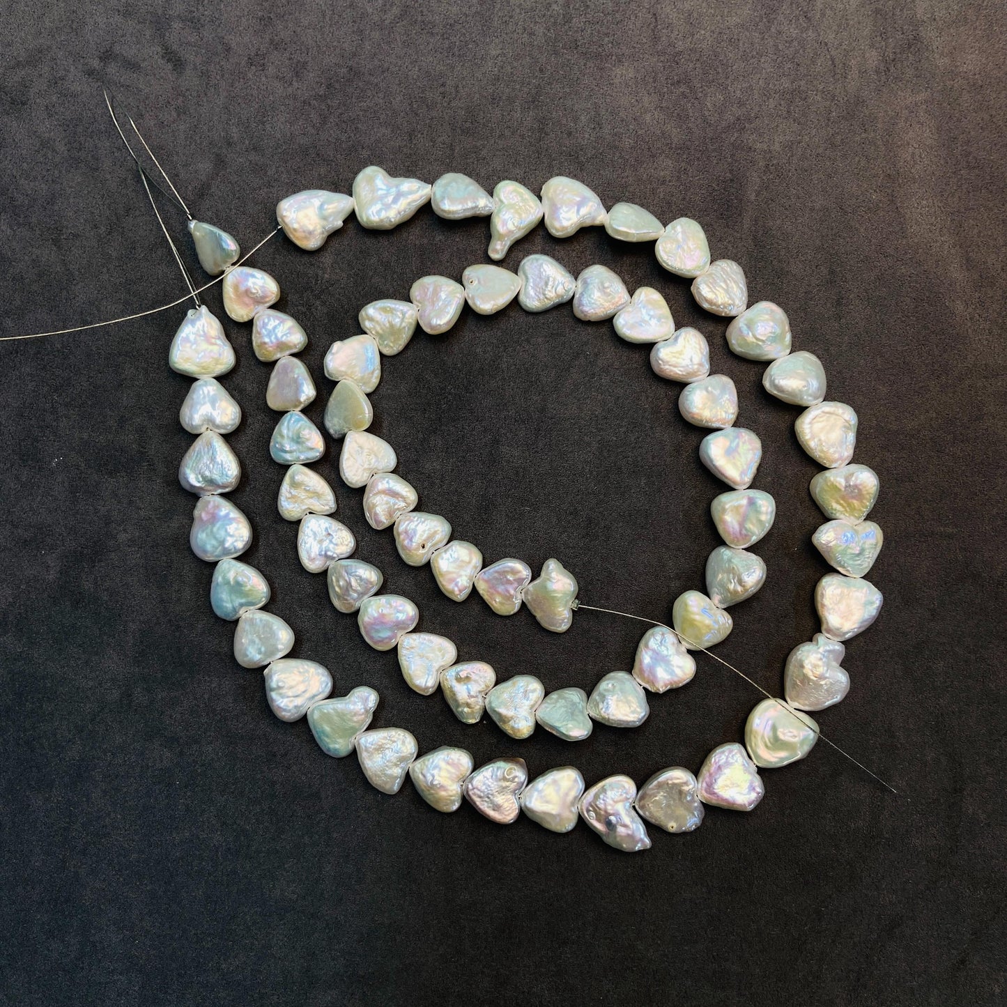 Natural Freshwater Heart Pearls｜31 pcs · 38.2 cm｜Weight Options 29.8 g / 34.7 g｜DIY Bracelet & Necklace Jewelry Making Beads｜Romantic Pearl Accessories