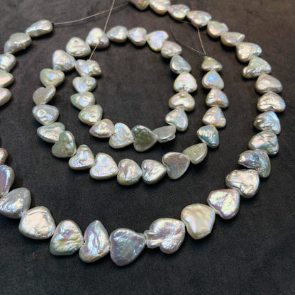 Natural Freshwater Heart Pearls｜31 pcs · 38.2 cm｜Weight Options 29.8 g / 34.7 g｜DIY Bracelet & Necklace Jewelry Making Beads｜Romantic Pearl Accessories