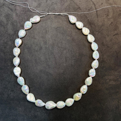 Natural Freshwater Drop Pearls Loose Beads｜25 pcs · 39 cm · 32.7 g｜DIY Bracelet & Necklace Jewelry Making Supplies｜Elegant Pearl Material