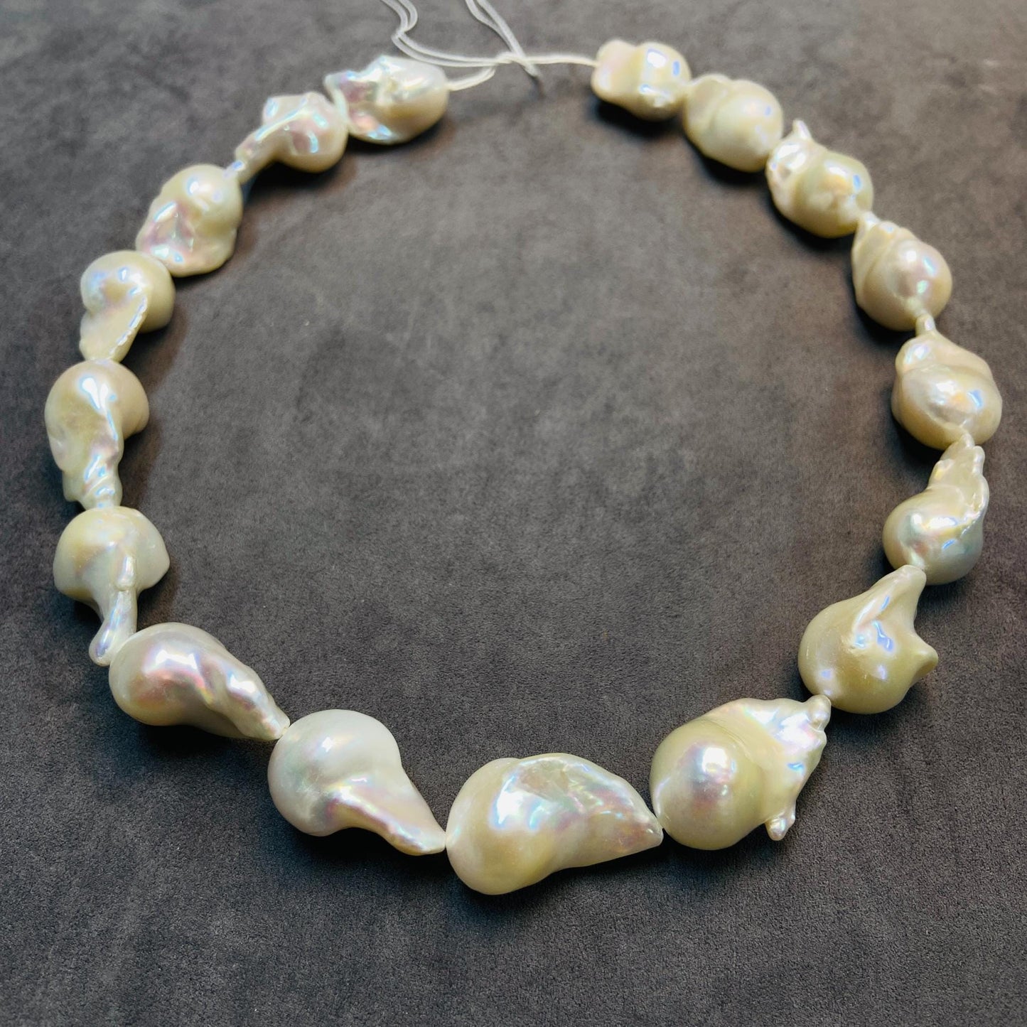Natural Irregular Freshwater Baroque Pearls Loose Beads｜39.5 cm · 84 g｜26×15.2×14 mm｜DIY Bracelet & Necklace Jewelry Making Supplies