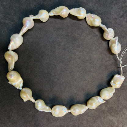 Natural Irregular Freshwater Baroque Pearls Loose Beads｜39.5 cm · 84 g｜26×15.2×14 mm｜DIY Bracelet & Necklace Jewelry Making Supplies